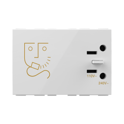 Shaver Socket (Euro American) with isolating transformer