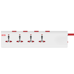 E-BOOK 4+4 SPIKE ADAPTOR with individual switch  indicator  safety shutter  International sockets &